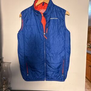 Vineyard vines boys puffer vest size xl 20 red blue preppy country club golf zip